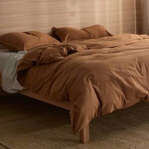 Sheet Society Flannel Terracotta Brown Full /Queen Duvet Cover